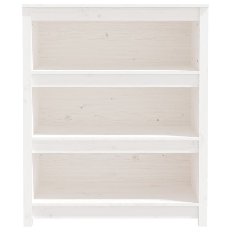 Kylisia 97cm H Solid Wood Standard Bookcase, White, 97cm H x 80cm W x 35cm D