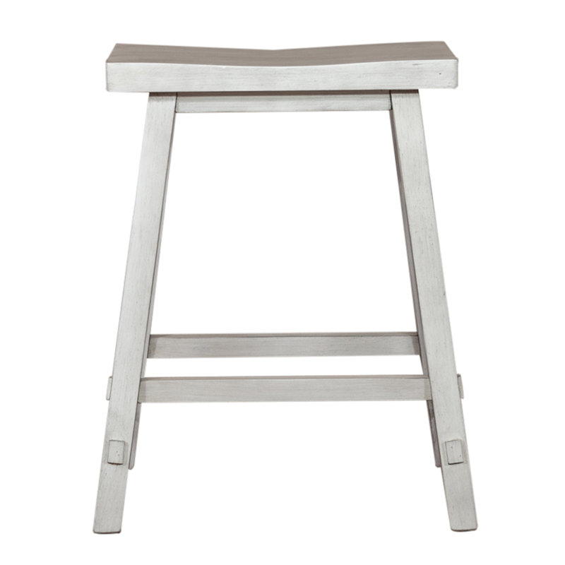 Knaack 24" Barstool w/ Chair Glides, White, Counter Stool (24" Seat Height)