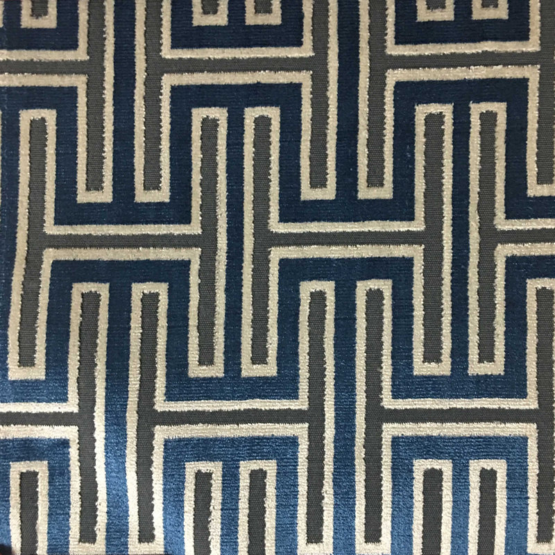 Tissu d'ameublement en velours Carlyle-Hyde, Indigo