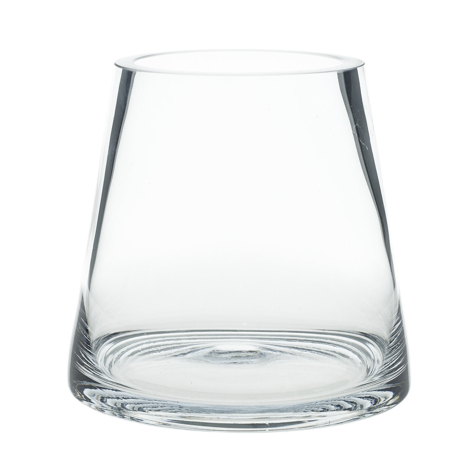 Handmade Glass Table Vase, 5" H x 5.4" W x 5.4" D