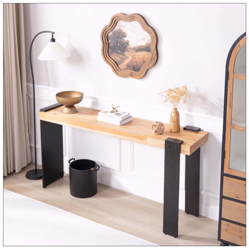 60"Console Table with Engineered Wood Top