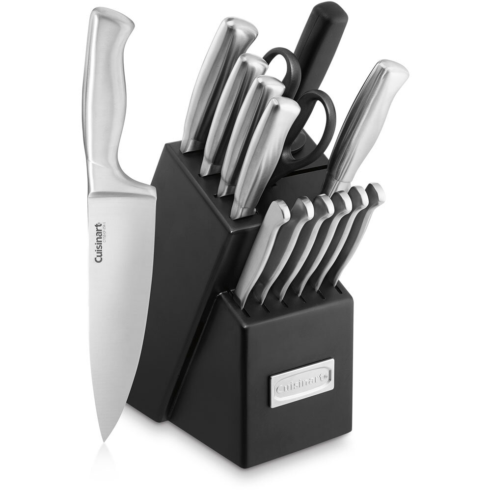 Lux Decor Collection Knife Set - 15 Piece Steak & Kitchen Knife Set - Black Stainless Steel Sharp Serrated Knife | Stainless Steel Knife Set | Rust