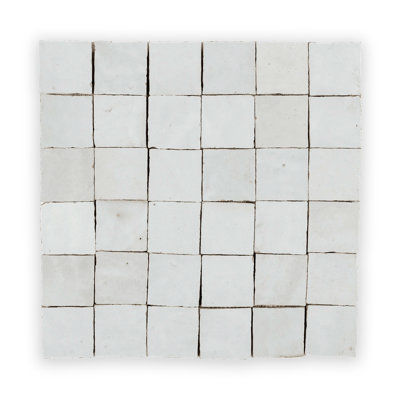 Carrelage mural carré blanc mosaïque zellige 2 po x 2 po Gardenia