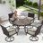 5 Piece Patio Dining Set With 4 Outdoor Swivel Dining Chairs And 1 Large Round Dining Table,spacious Patio Dining Sets With Elegant Armrest For Backyard, Deck,  Patio