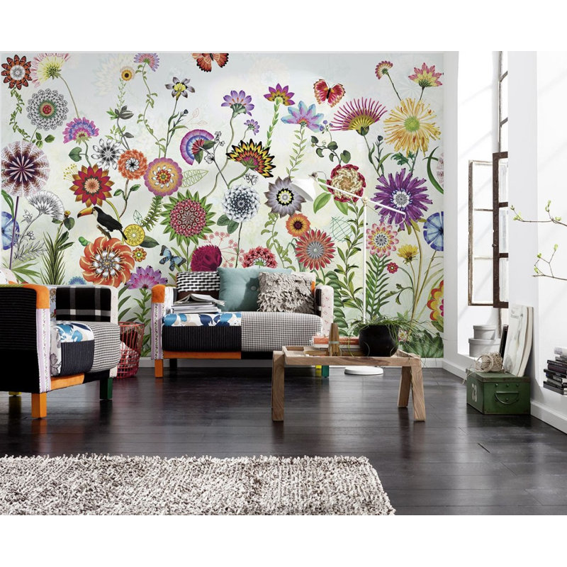 Abstract Flowers 3.68m x 2.54m Matte Mural