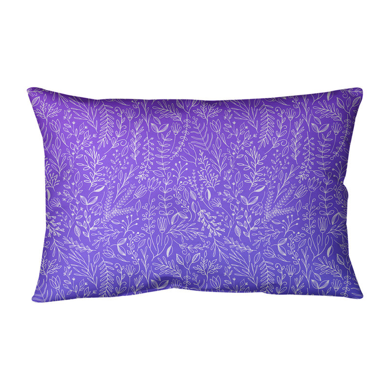 Coton rectangulaire Katelyn Elizabeth Ditsy, Bourre en polyester, Mauve / bleu