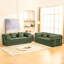 Canapé contemporain compressé en mousse haute densité, revêtement en velours côtelé vert olive, design modulaire, 1 pièce