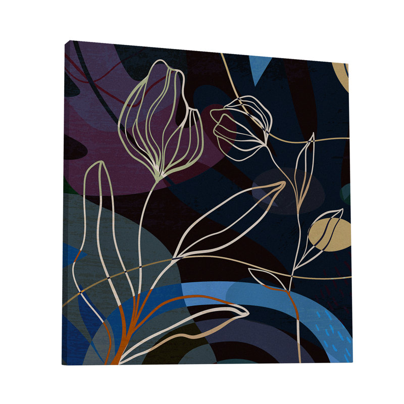 Boho Flower IV - impression sur toile tendue, H 8 po x l 8 po x P 1,5 po