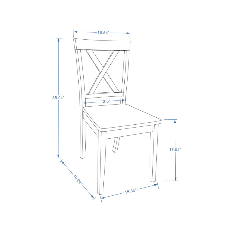 Chaise d'appoint en bois massif Traeger, Blanc