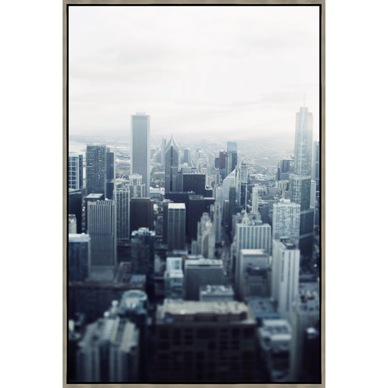 «Smoke and Steel» par Alicia Bock, peinture sur toile avec cadre flottant