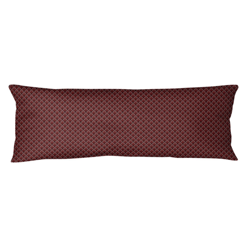 Coussin géométrique, Bourre en polyester, Brun