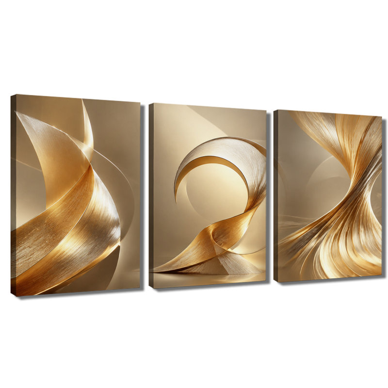 Tableau abstrait texturé en spirale, imprimé sur toile tendue en 3 panneaux, pour salon, 20 * 30 pouces * 3
