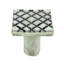 Wrought Iron Cabinet Knob Pull Square Diamond Grid Pewter Finish Decorative Metal Knobs Pack of 4