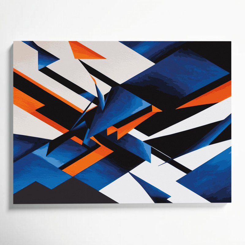 «Geometric Abstraction 40», art mural sur toile grise, H 11 po x l 14 po