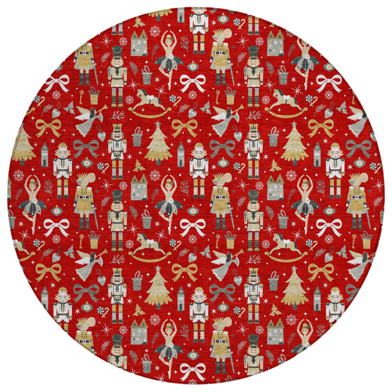 Tapis tissé à la machine Xhevrie, Rond 8 pi