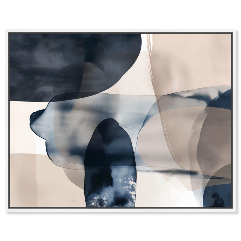 Art, art abstrait, toile, mouvement monochrome, White Floater Framed, H 17 po x l 21 po