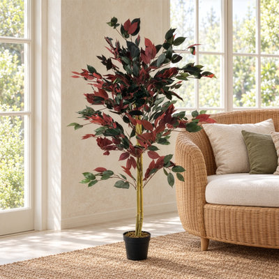 120 cm H Faux Ficus Tree Plant in Plastic Pot Liner