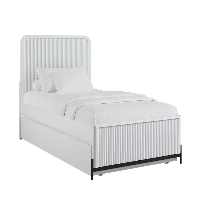 Colten Over Twin Trundle Bed, Blanc / Blanc