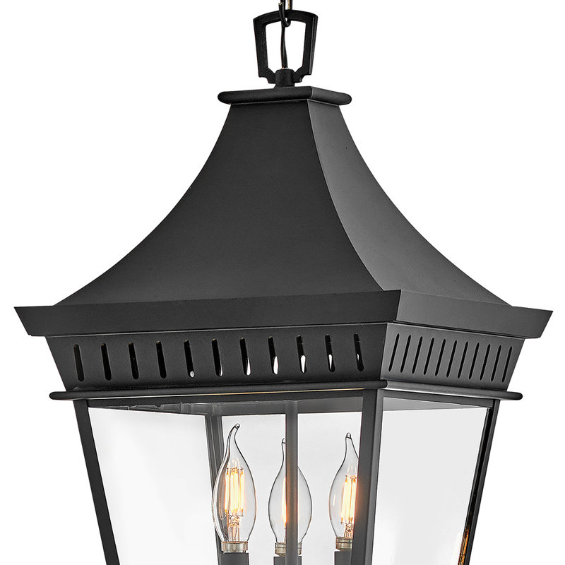 Chapel Hill Museum Black 3 -Bulb 26" H Outdoor Hanging Lantern