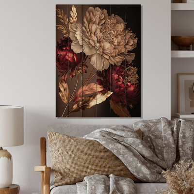 Gilded Rose Vintage Glam IV - impression sans cadre sur bois