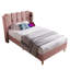 Single Upholstered Bed 3FT Single Velvet 1 Piece Beige - LED Lighting, USB & Type-C Charging, Velvet Upholstery-513020312