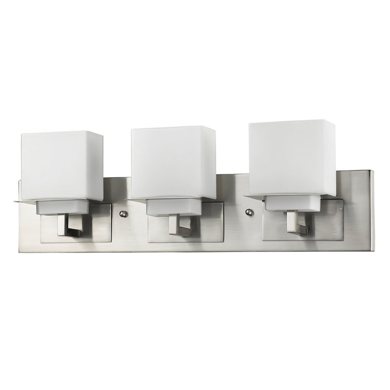 Éclairage pour meuble-lavabo 3 lumières Mcgarry, Nickel satiné