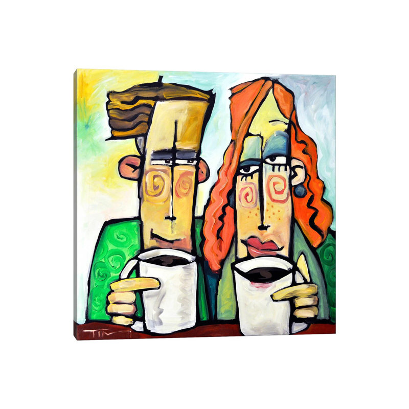 Coffee Date by Tim Nyberg - Wrapped Canvas Painting, 93.98 cm H x 93.98 cm W x 3.175 cm D
