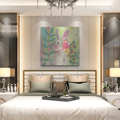'Easter Bunny'  by Michal Loren Art Metal Wall Art, 36" x 36"