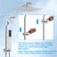 Ensemble de douche 2 en 1 : pommeau de douche effet pluie de 25 cm et douchette à main 4 jets avec bras d’extension réglable de 30 cm, flexible en acier inoxydable de 180 cm et support facile d’accès, chromé.-135251567