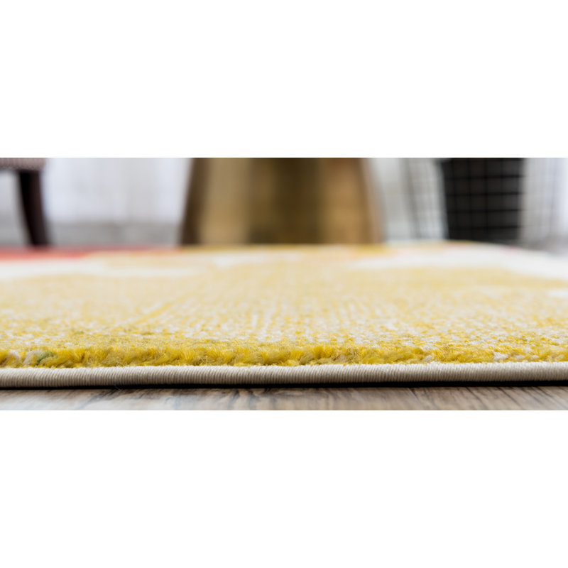 Eddins Washable Abstract Indoor Rug, Rectangle 3'3" x 5'3"
