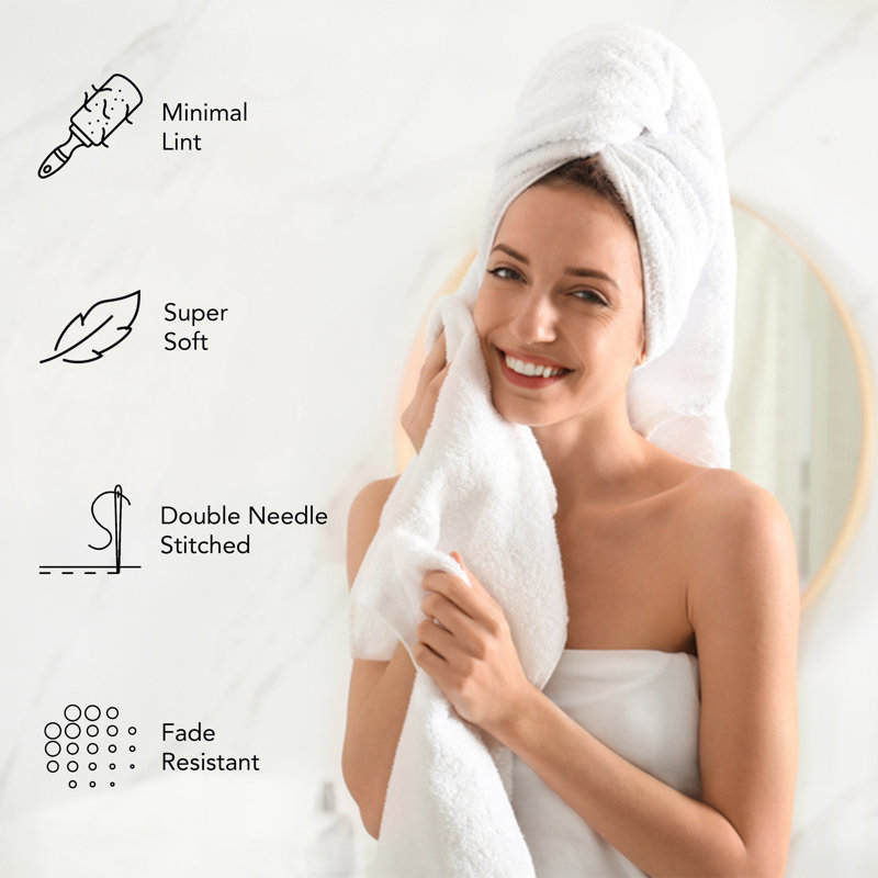Capavella - A1HC Premium Bath Sheet Set Ultra Soft Quick Dry Super Absorbent Bath Sheet Set, Bright White