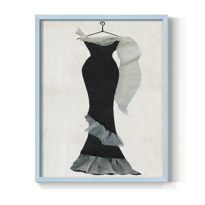 «Black Gown and Tulle II», reproduction encadrée - bois massif, H 21 po x l 17 po, Bleu