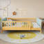 Lit double pour enfants, lit plateforme double en bois avec tête et pied de lit-121061643-121061641