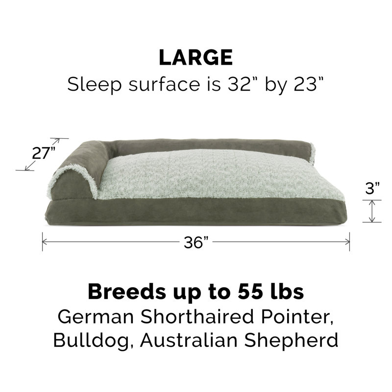Polyester Pet Bed, Large (36" W x 27" D x 6.5" H), Dark Sage