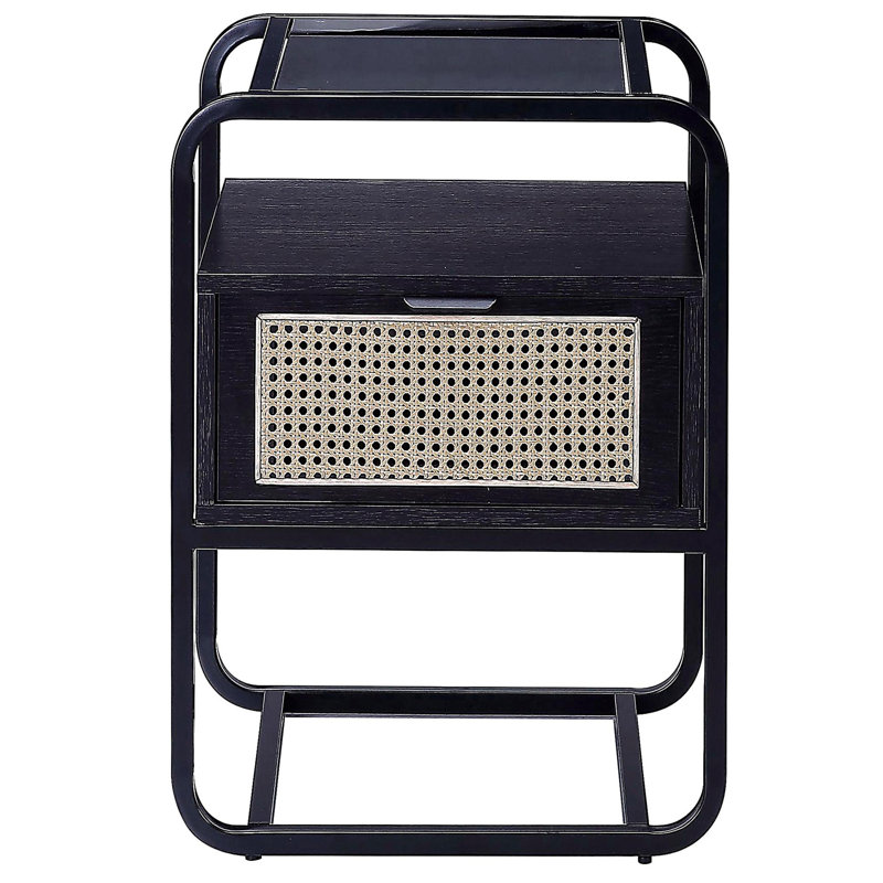 Black glass top decorated table