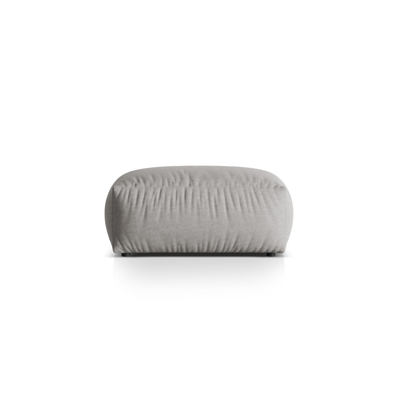 Carlens 65cm Wide Solid Colour Pouffe Ottoman, Light Grey