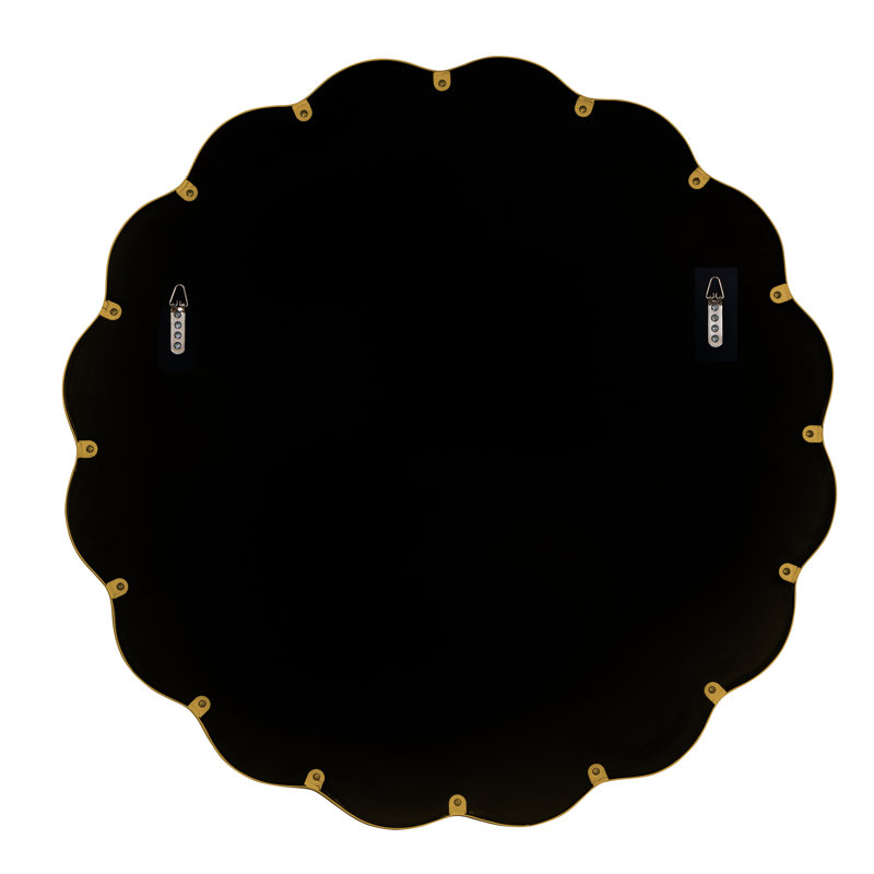 Cleo Scalloped Metal Mirror, Gold
