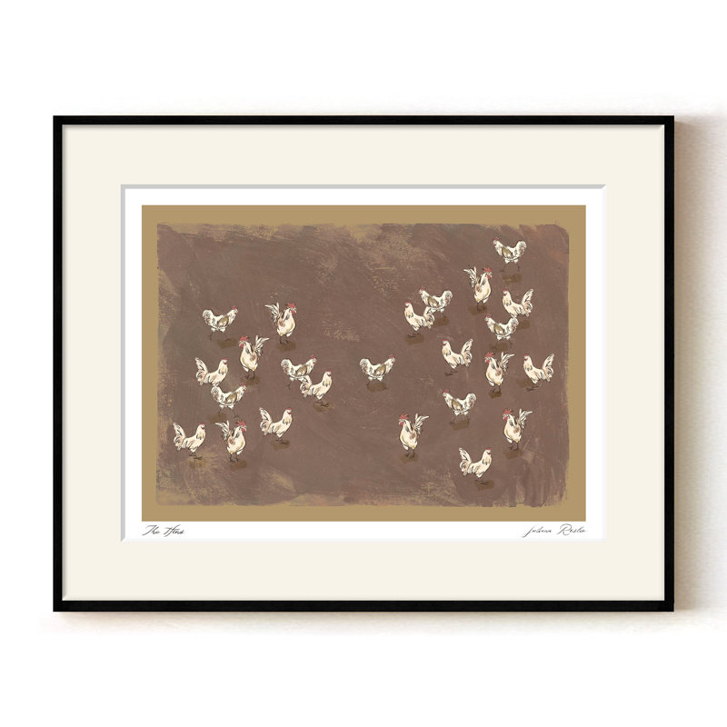 The Hens, Black, 24" H x  32" W