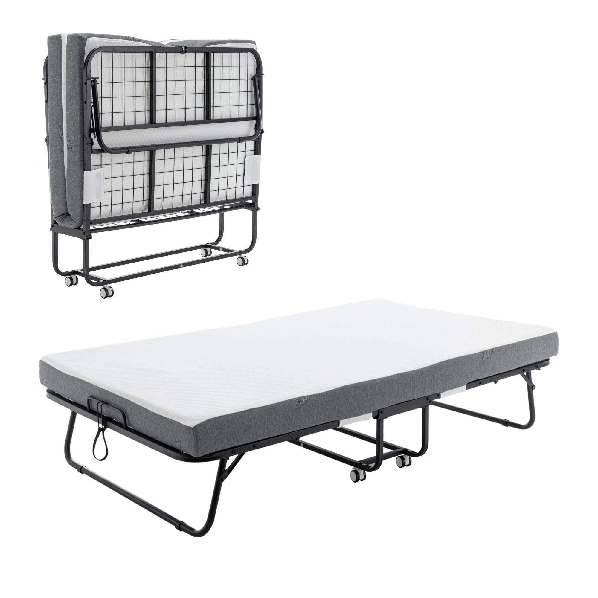 Alwyn Home Folding Bed Frames with Memory Foam Mattress & Reviews Wayfair
