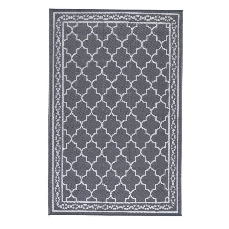 5*8ft Outdoor Rug for Patios Waterproof Reversible Rug Geometric Rug Lightweight Rug Plastic Straw Outdoor Rug for Outside, RV, Deck, Picnic, Beach, Trailer, Camping