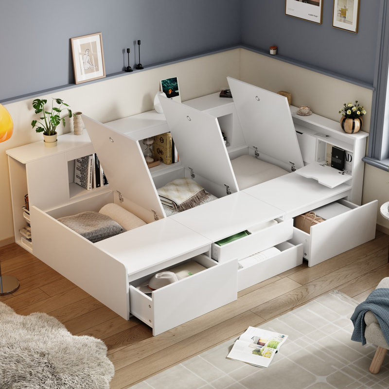 Lexington Multifunctional Children's Bed With Drawers And Bookshelves, Eco-Friendly Materials