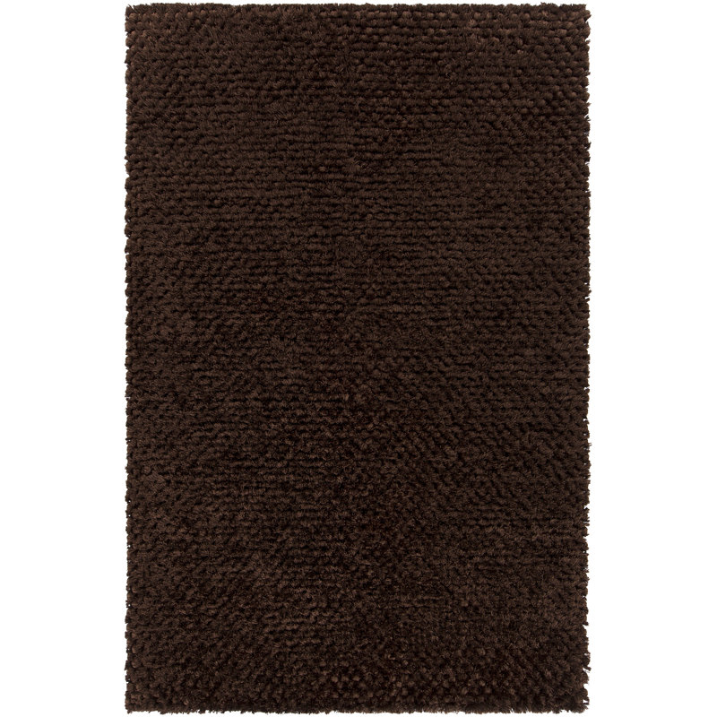 Tapis chocolat tissé à la main Janey, 5 pi x 7 pi 6 po