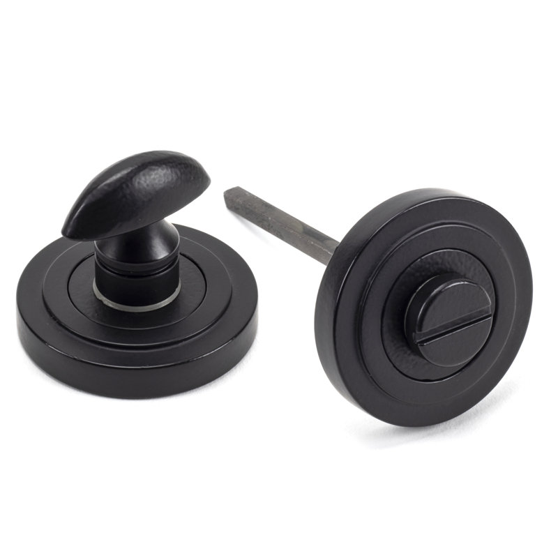 Concealed, Art Deco Thumbturn 2 Piece Door Accessory Set, Matt Black