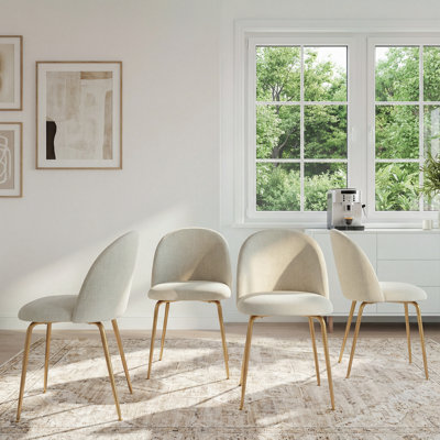 Chaise de salle à manger rembourrée moderne H 30 po avec pieds en métal effilés pour salle à manger de café