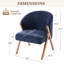 Chaises d'appoint modernes en tissu de velours avec structure en bois massif, chaises rembourrées pour le salon ou le coin lecture-782639056