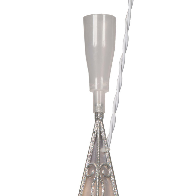 Vickerman 10 Light x 14.5" LED 8 Point Bethlehem Star Tree Top, Warm White LED Mini Lights., Silver