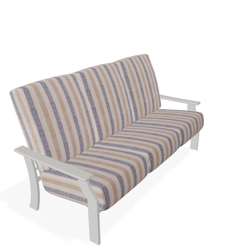 St. Catherine 74'' Wide Patio Sofa with Cushions, Red 1A, Snow