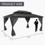 Pavillon de jardin à toit rigide avec double toit en acier galvanisé - filet respirant et rideaux d'intimité pour la cour