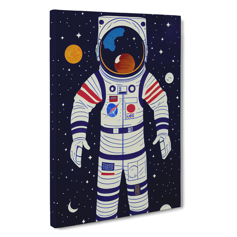 XC1022-3782X Retro Astronaut No.7 - Wrapped Canvas Print, 76cm H x 50cm W x 3cm D