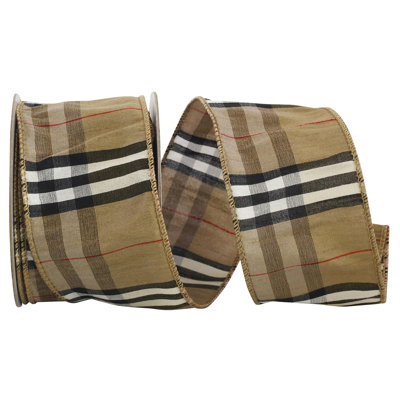 2.5'' Plaid Fabric No Theme Ribbon